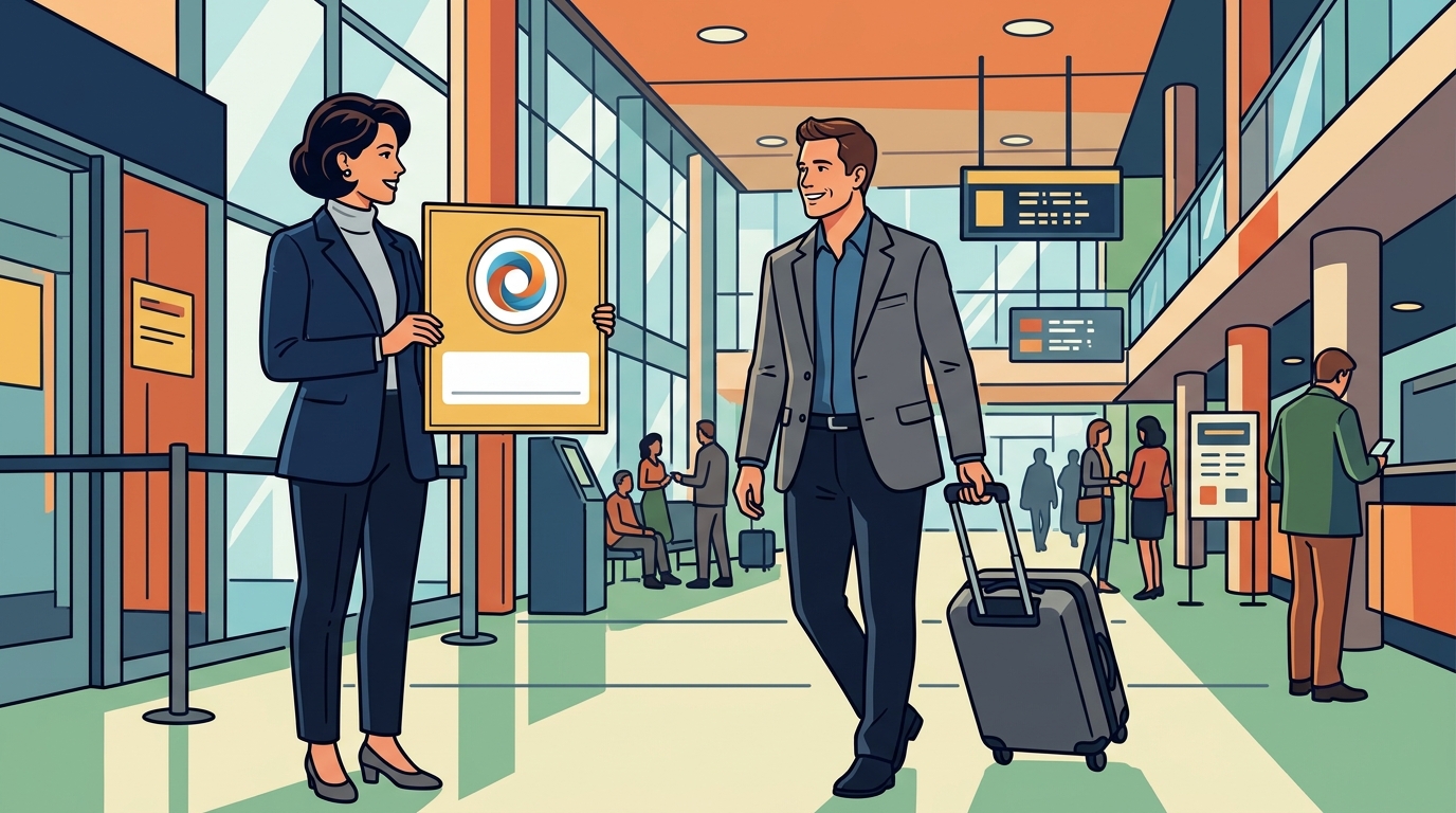Airport Welcome card design